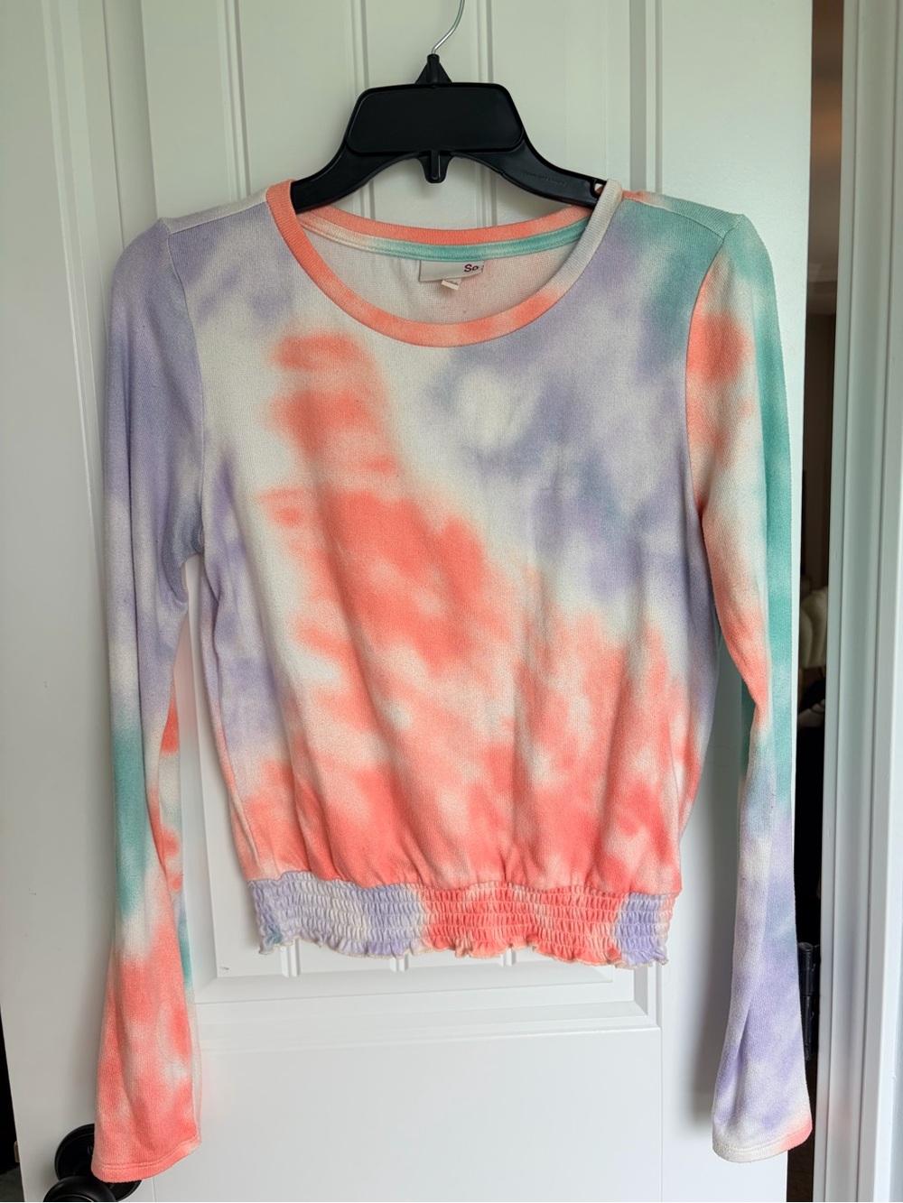 SO Tie-Dye Long Sleeve Top- Coral, Lavender & Mint